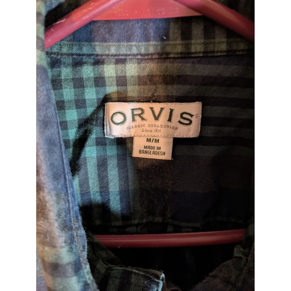 Orvis Shirt Men's Classic Collection Button Up Flannel Blue Plaid SZ M - Picture 6 of 10
